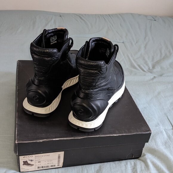 Men's Ecco Exostrike Mid-Hiking Boots Black Dyneema Leather Size EU 46 - Picture 2 of 5